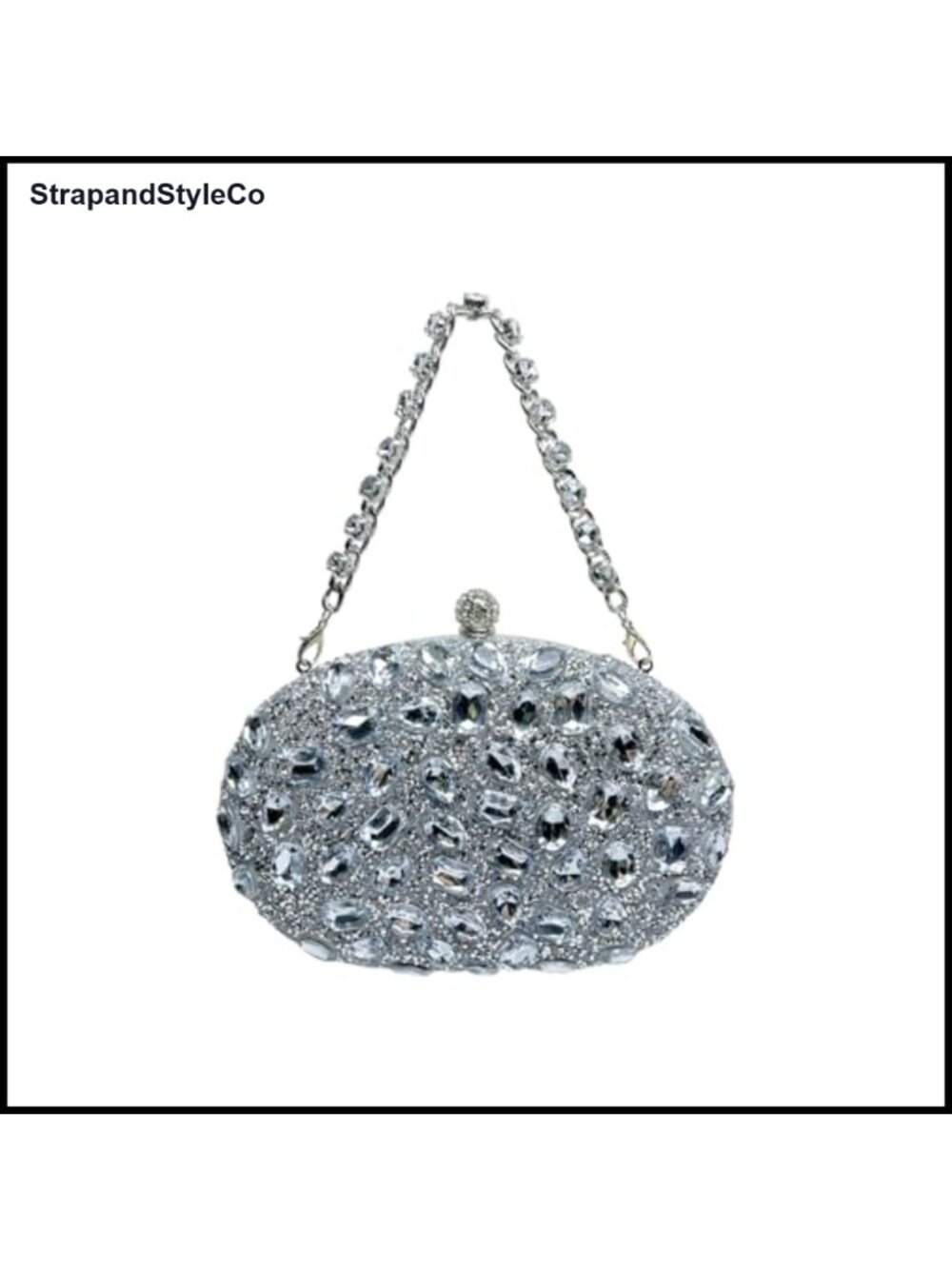 Crystal Rhinestone Evening Clutch with Pearl Clasp Sunflower Crossbody Bag